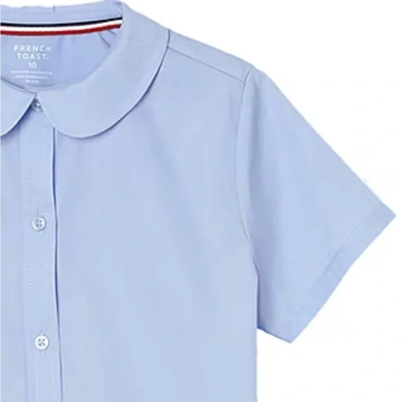 French toast short sleeve modern Peter Pan collar blouse in light blue size 20. - Picture 3 of 5